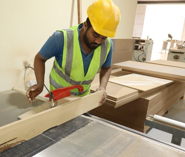 Craftsman measuring and marking board material